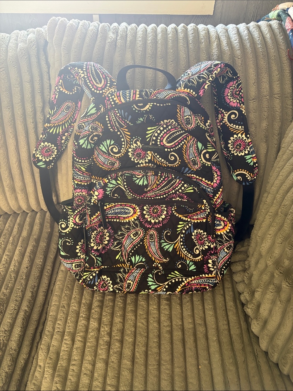 Vera Bradley Black Paisley Laptop backpack